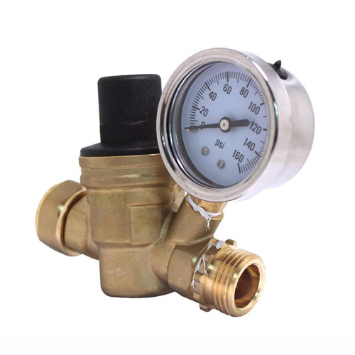 COVNA Stianless Steel Water Pressure Regulator Valve With Gauge