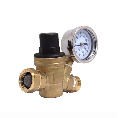 COVNA Brass Water Pressure Reducing Valve With Gauge