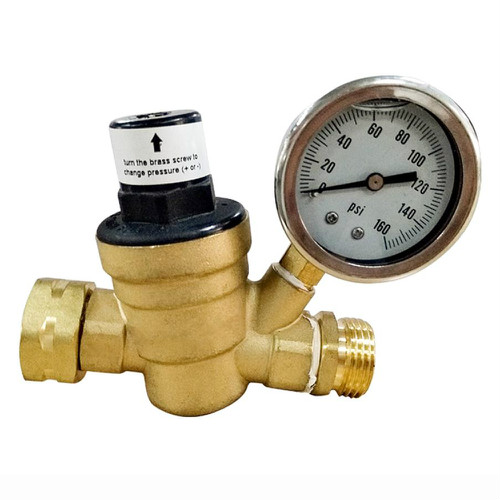 COVNA Brass Water Pressure Reducing Valve With Gauge