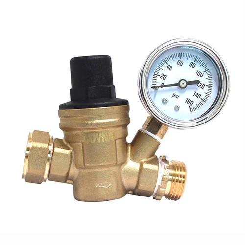 COVNA Stianless Steel Water Pressure Regulator Valve With Gauge