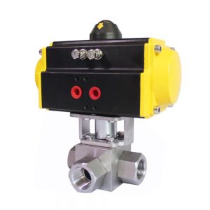 COVNA HK56-G Pneumatic Actuated High Pressure 3 Way Ball Valve