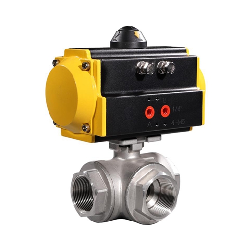 COVNA HK56T Series Pneumatic 3 Way Thread Ball Valve