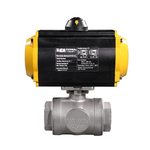 COVNA HK56T Series Pneumatic 3 Way Thread Ball Valve