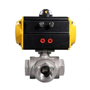 COVNA HK56T Series Pneumatic 3 Way Thread Ball Valve