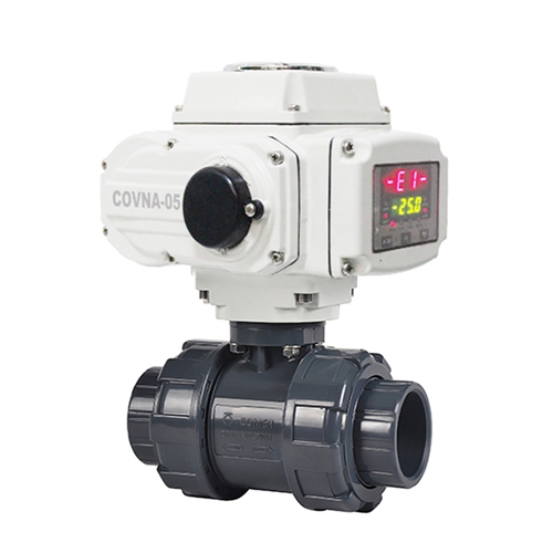 COVNA HK60Q-P True Union 3 Way PVC Electric Ball Valve