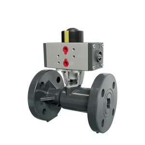 HK57-PF Integral Flanged PVC Ball Valve With Pneumatic Actuator