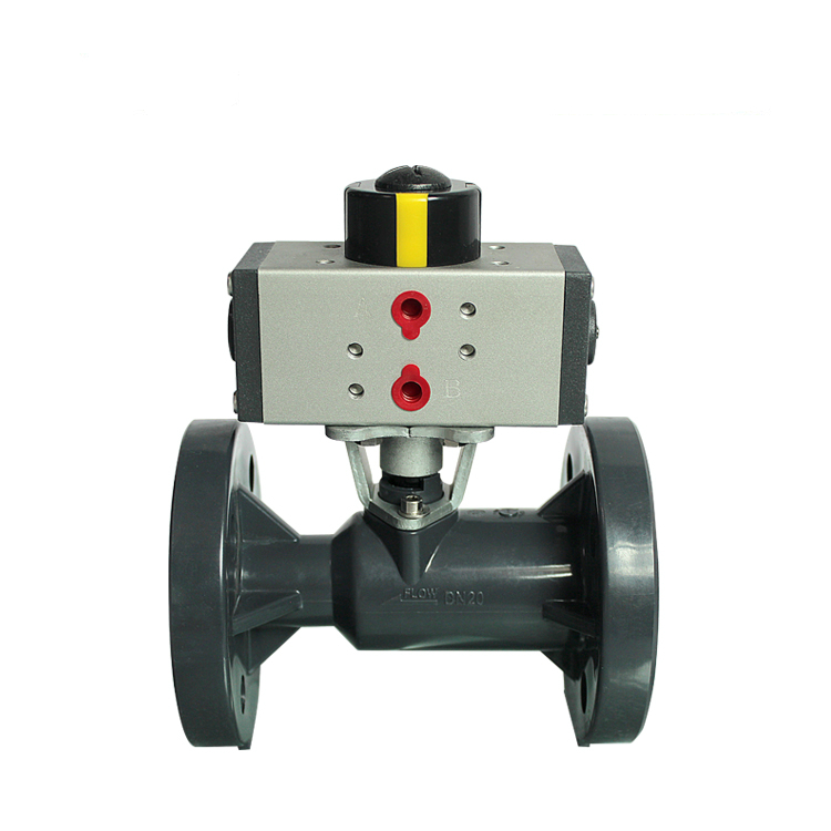 HK57-PF Integral Flanged PVC Ball Valve With Pneumatic Actuator