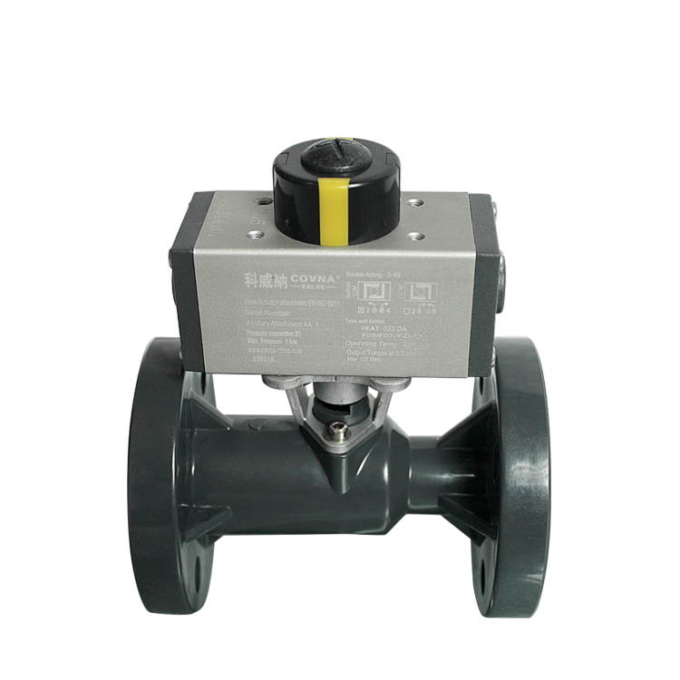 HK57-PF Integral Flanged PVC Ball Valve With Pneumatic Actuator