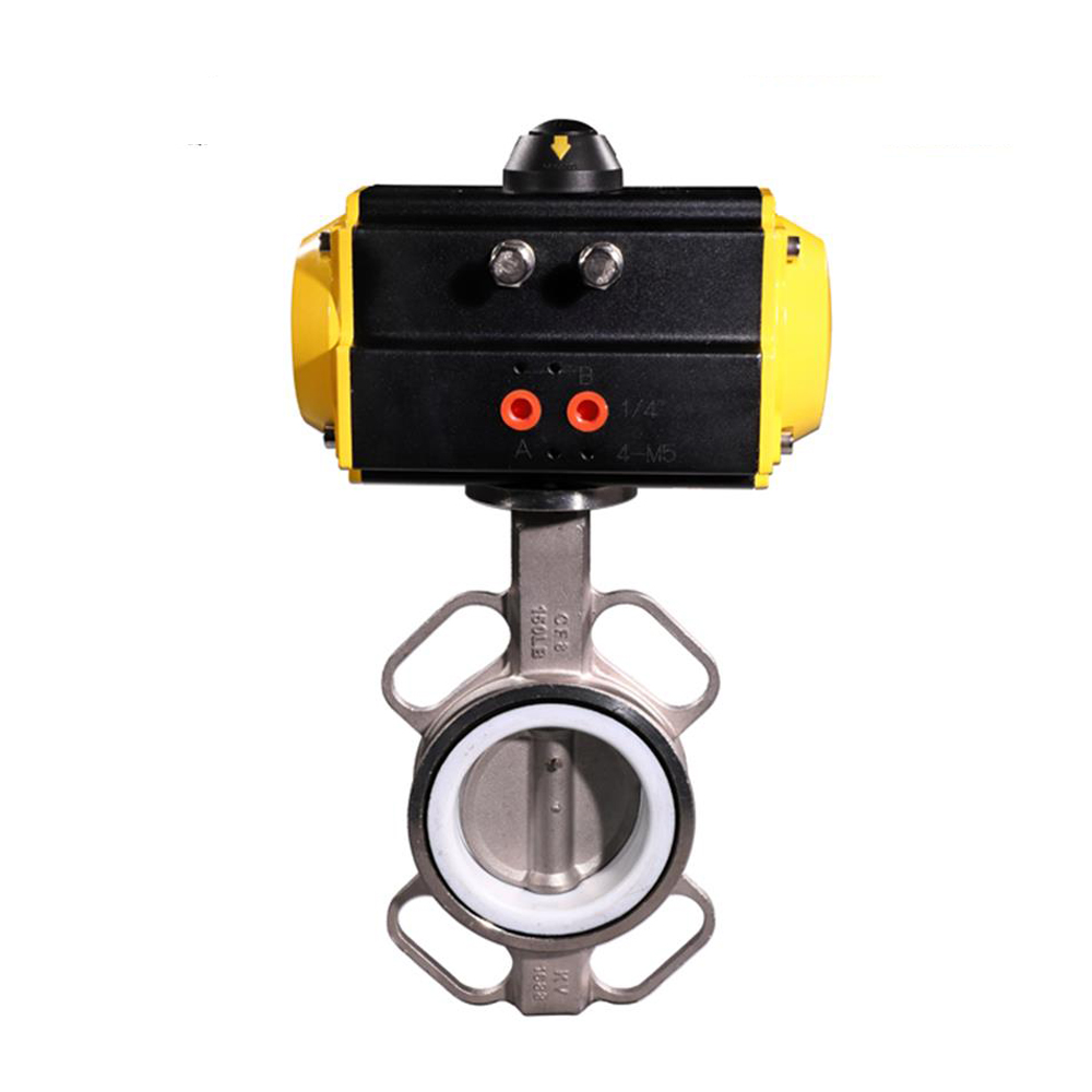 HK59D-S Stainless Steel Pnematic Operated Wafer Butterfly Valve