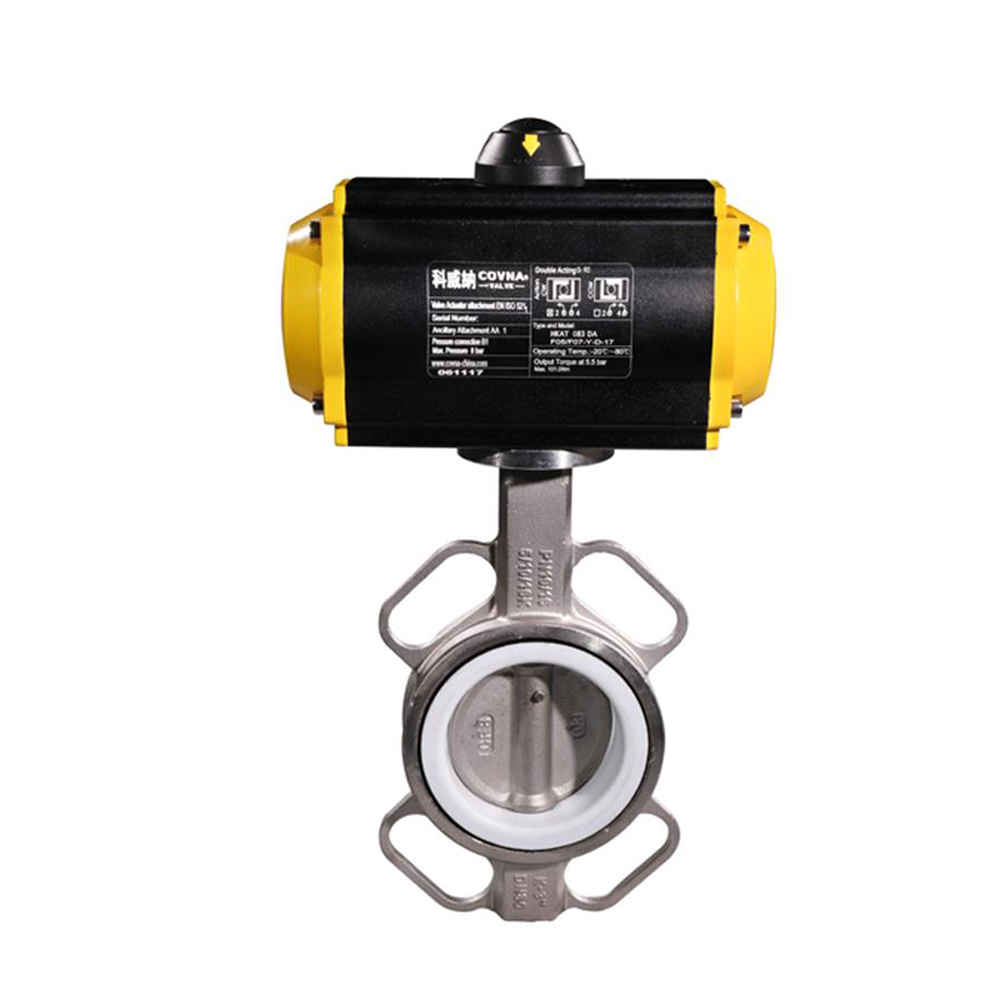 HK59D-S Stainless Steel Pnematic Operated Wafer Butterfly Valve