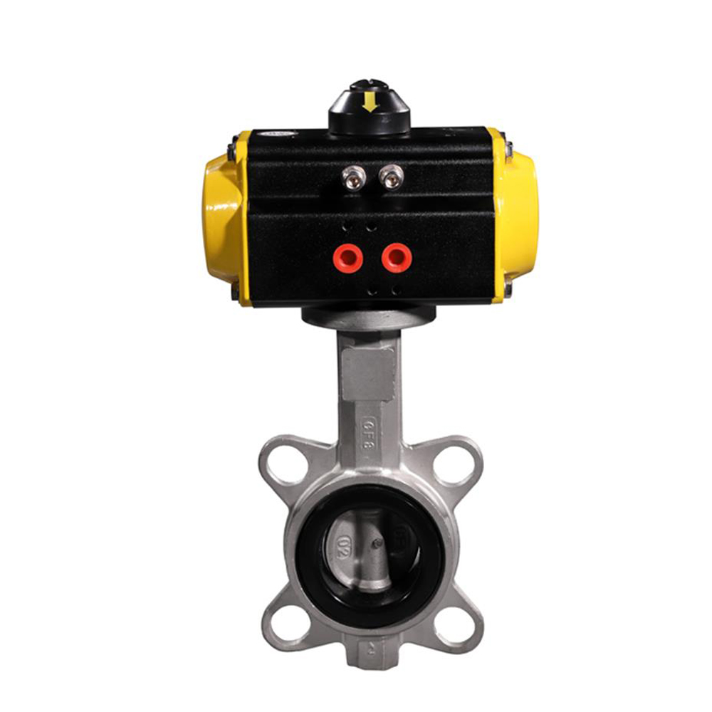 HK59D-S Stainless Steel Pnematic Operated Wafer Butterfly Valve