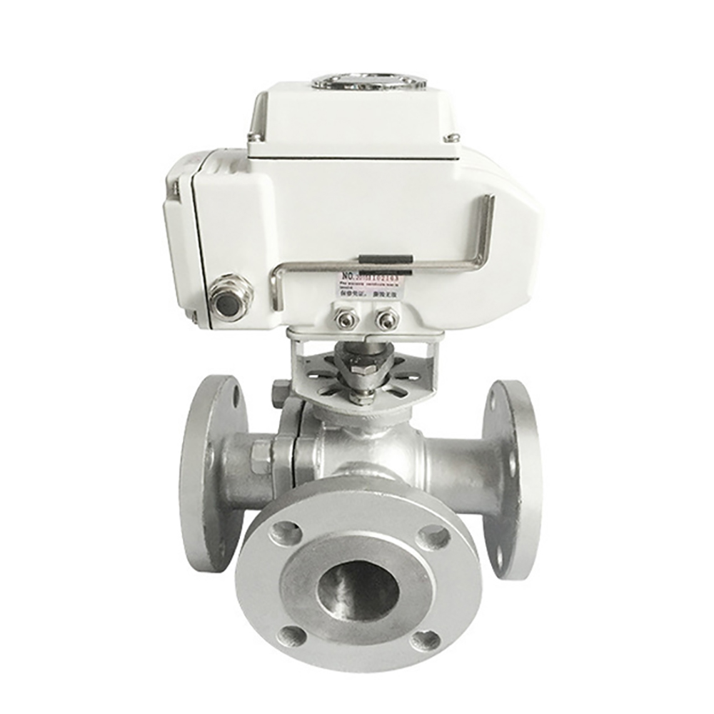 COVNA HK60-Q-TF PN16 Flanged 3 Way SS316 Motorized Ball Valves