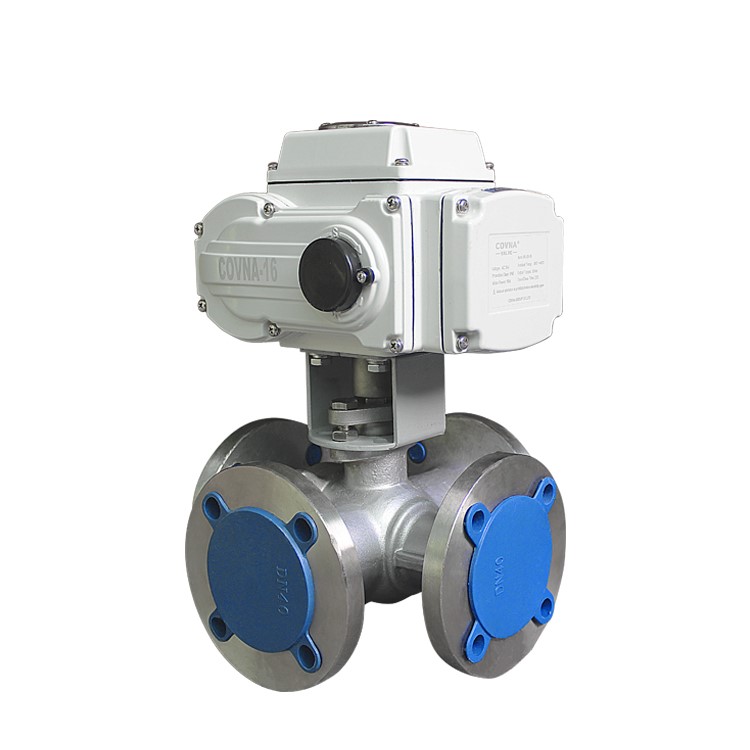 HK60-Q-4TF Multi Port Flanged End 4 Way Motorized Ball Valve