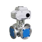 HK60-Q-4TF Multi Port Flanged End 4 Way Motorized Ball Valve