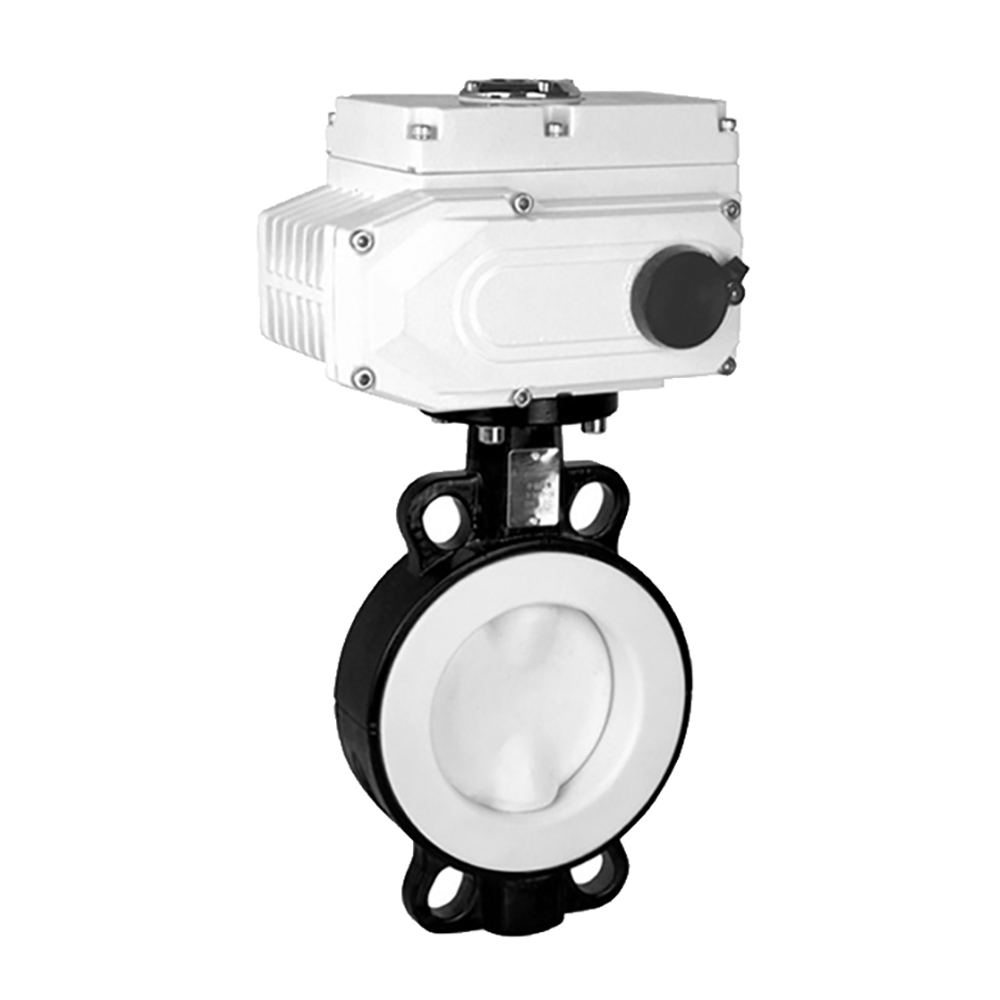 COVNA HK60-D-C Cast Iron Electric Actuator Fluorine Lined Butterfly Valve