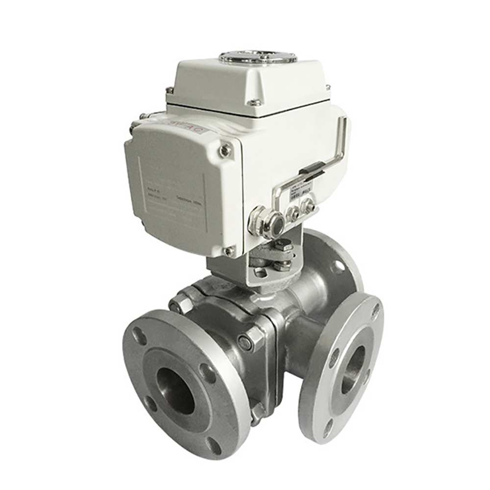 COVNA HK60-Q-TF PN16 Flanged 3 Way SS316 Motorized Ball Valves