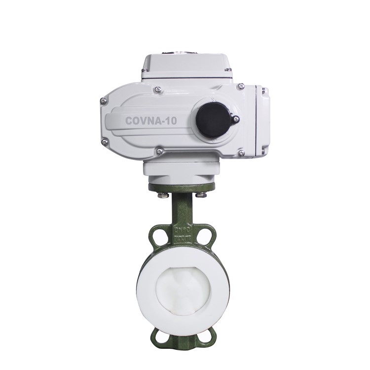 COVNA HK60-D-C Cast Iron Electric Actuator Fluorine Lined Butterfly Valve