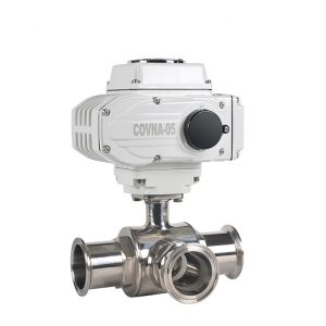 HK60-Q-WT 3 Way Food Grade Stainless Steel Sanitary 1/2 Motorized Ball Valve