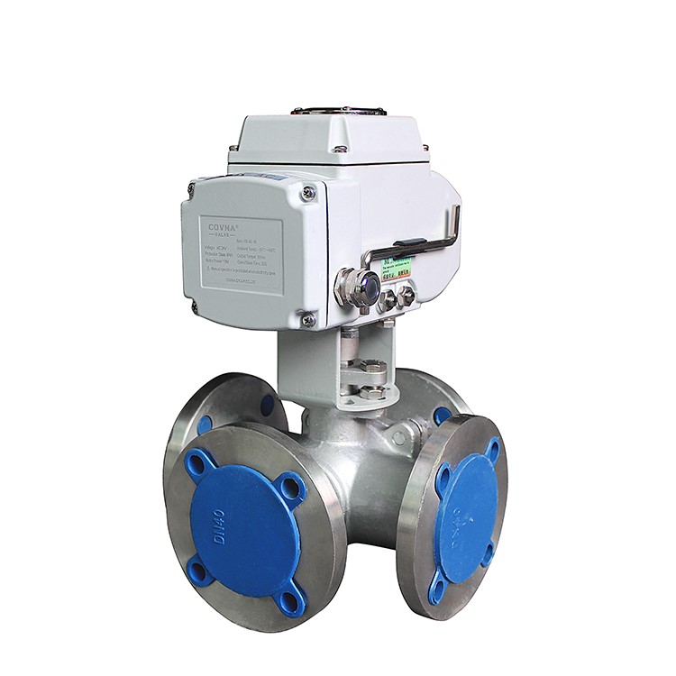 HK60-Q-4TF Multi Port Flanged End 4 Way Motorized Ball Valve