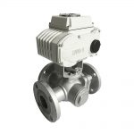 COVNA HK60-Q-TF PN16 Flanged 3 Way SS316 Motorized Ball Valves