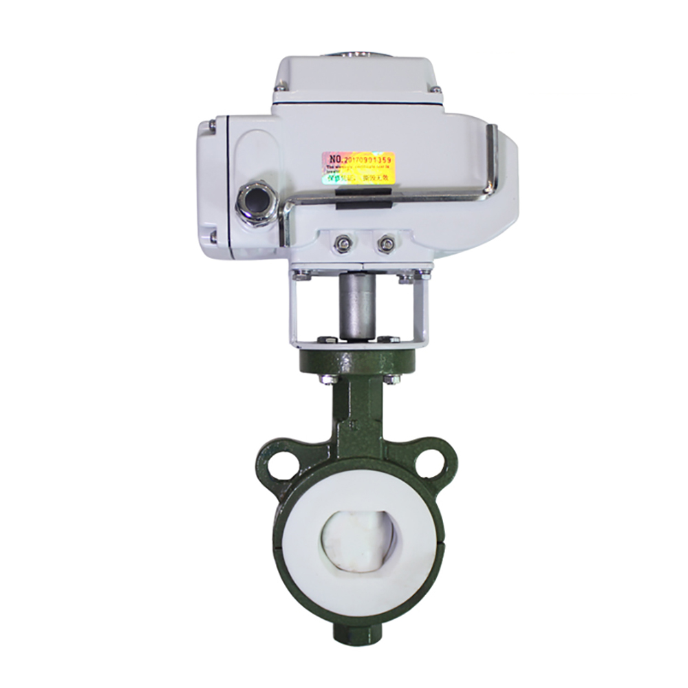 COVNA HK60-D-C Cast Iron Electric Actuator Fluorine Lined Butterfly Valve