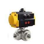 HK56-4T 4 Way Thread Pneumatic Actuator Ball Valve