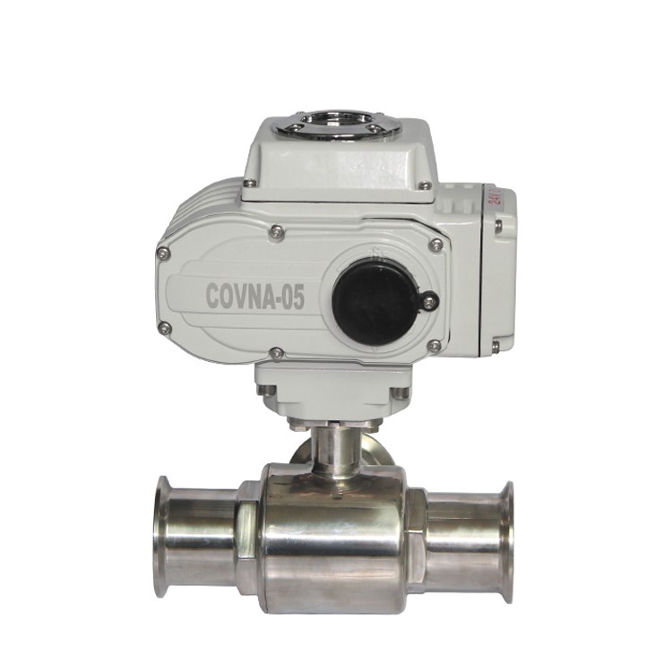 HK60-Q-WT 3 Way Food Grade Stainless Steel Sanitary 1/2 Motorized Ball Valve