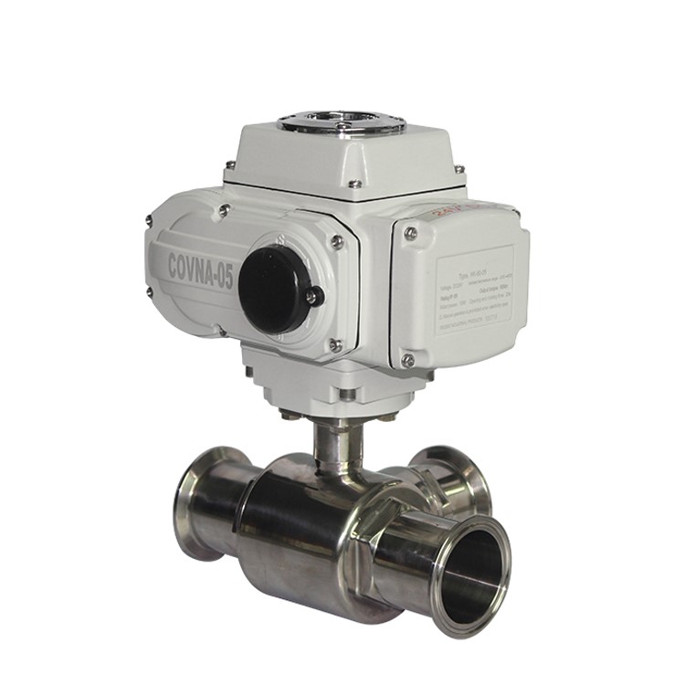 HK60-Q-WT 3 Way Food Grade Stainless Steel Sanitary 1/2 Motorized Ball Valve