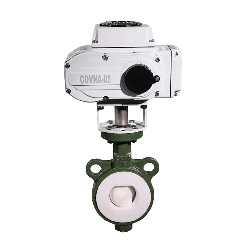 COVNA HK60-D-C Cast Iron Electric Actuator Fluorine Lined Butterfly Valve