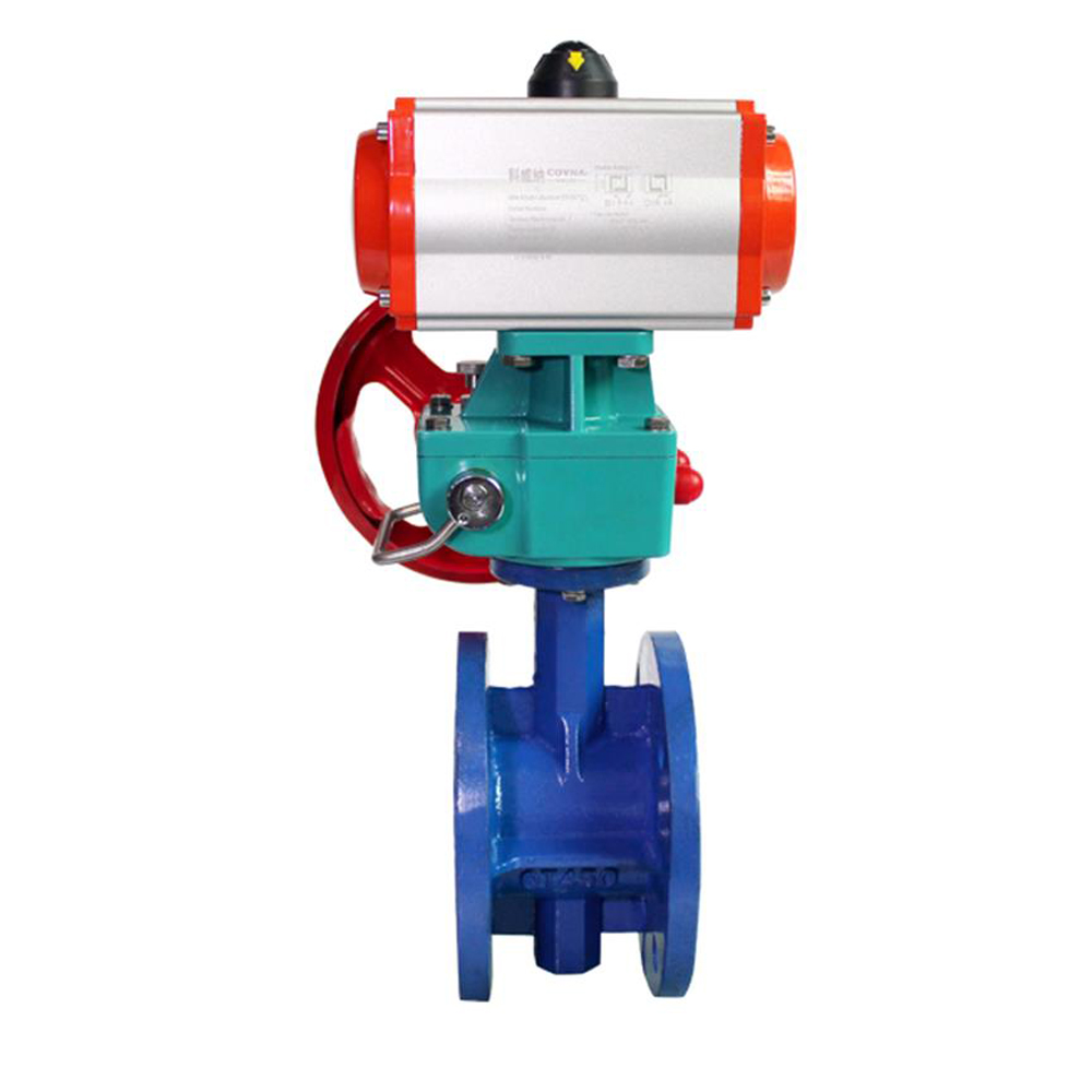 Soft Seat Ductile Iron Double Flanged Air Actuator Control Butterfly Valve