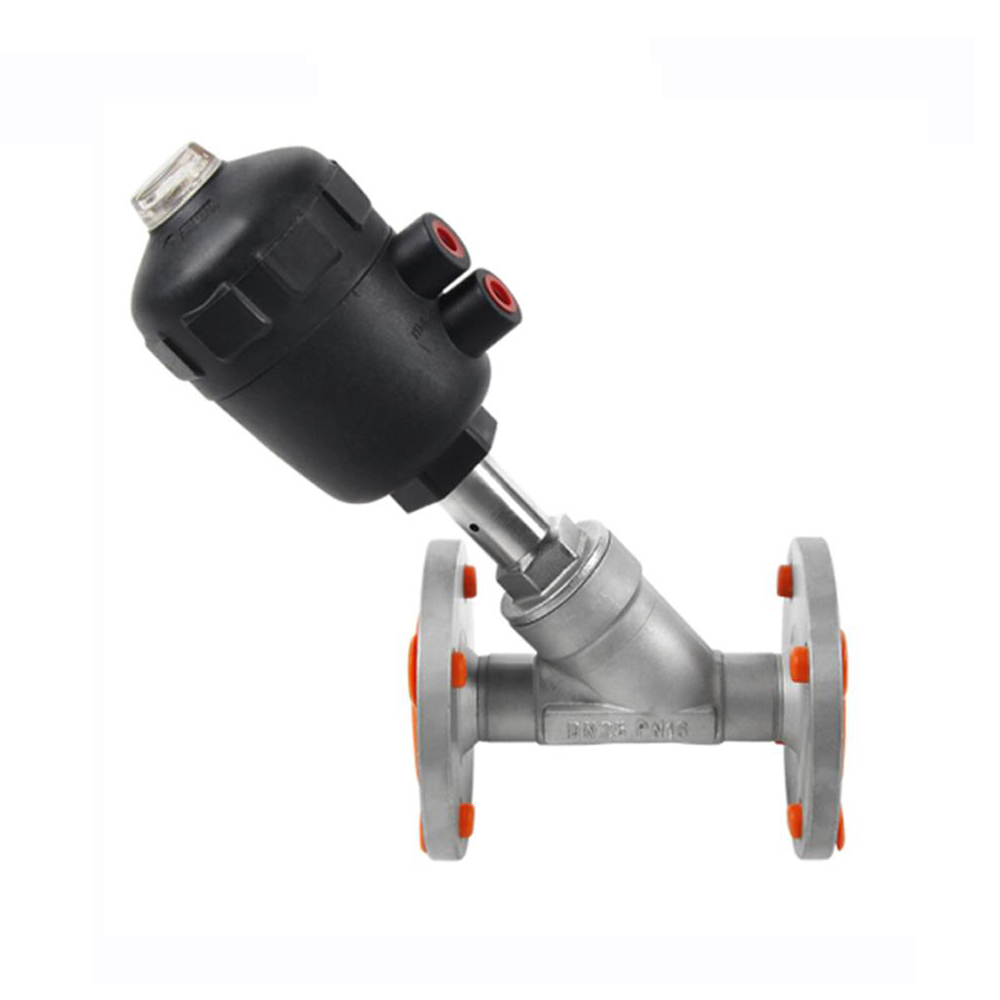 Stainless Steel Pneumatic Piston Flange Angle Seat Ball Valve