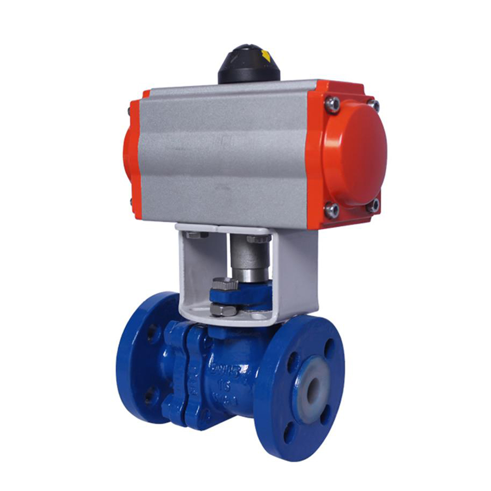 HK55-F-C Cast Iron Pneumatic Actuator Fluorine Ball Valve