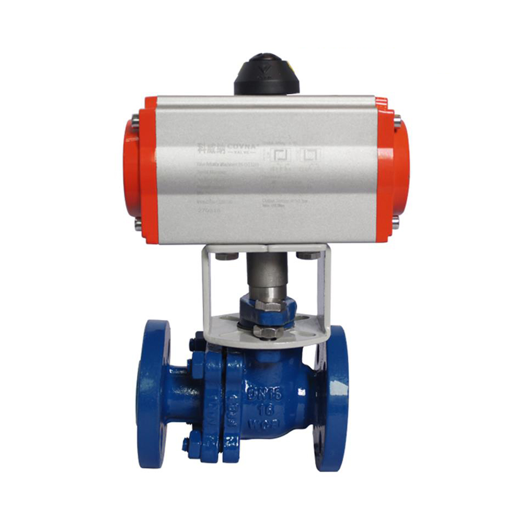 HK55-F-C Cast Iron Pneumatic Actuator Fluorine Ball Valve