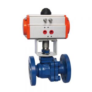 HK55-F-C Cast Iron Pneumatic Actuator Fluorine Ball Valve