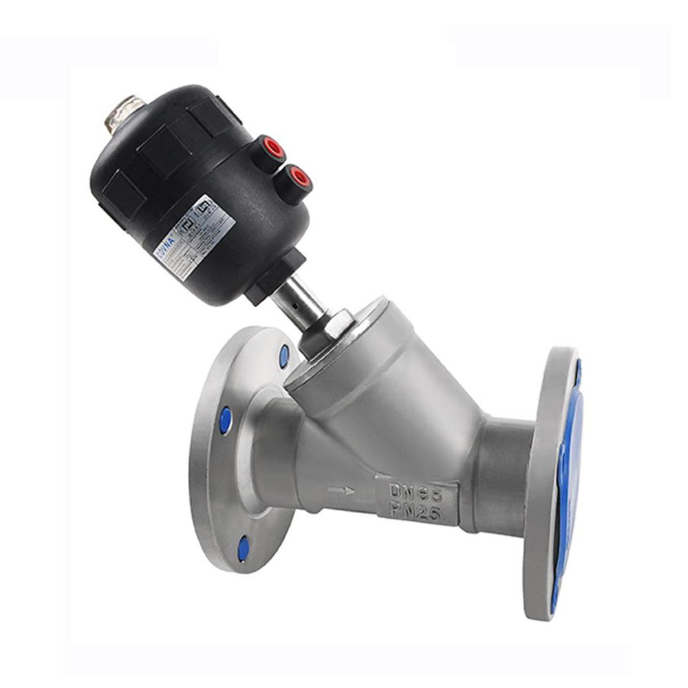 Stainless Steel Pneumatic Piston Flange Angle Seat Ball Valve