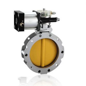 HK59-D-L Double Flange Pneumatic Cement Powder Butterfly Valve