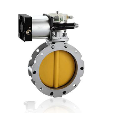 HK59-D-L Double Flange Pneumatic Cement Powder Butterfly Valve