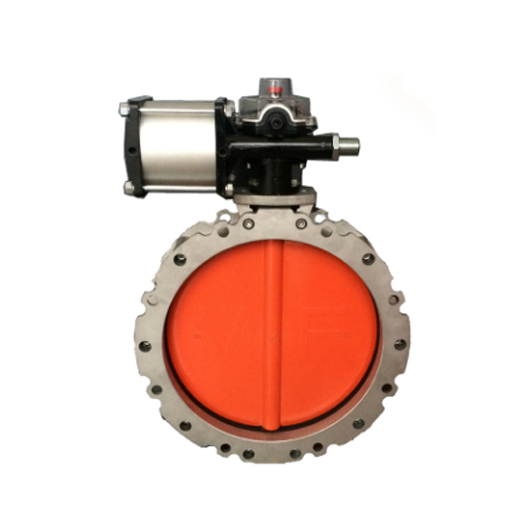 HK59-D-L Double Flange Pneumatic Cement Powder Butterfly Valve