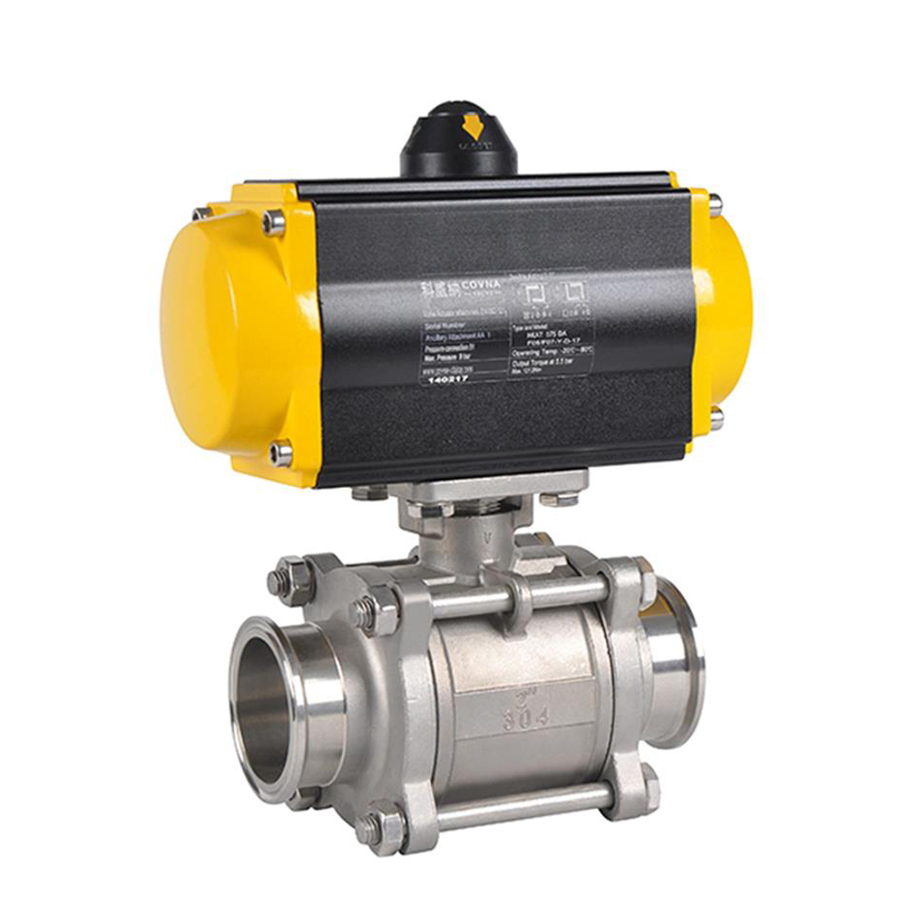 HK56-3PS-K 3PC Tri-Clamp Pneumatic Actuated Ball Valve