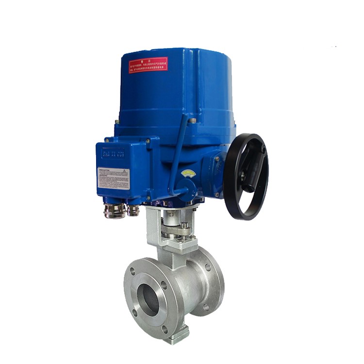 QT 2 Way Explosion Proof Electric Actuator V Type Ball Valve Flange