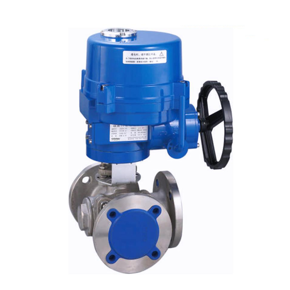 Explosion Proof Electric Actuator 3 Way Flange Ball Valve