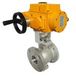 QT 2 Way Explosion Proof Electric Actuator V Type Ball Valve Flange