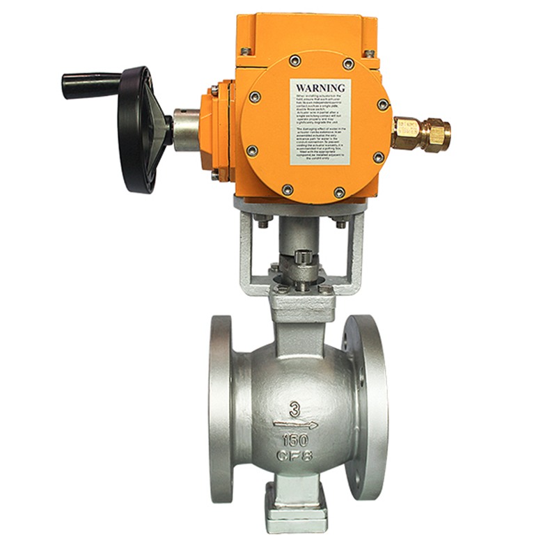 QT 2 Way Explosion Proof Electric Actuator V Type Ball Valve Flange