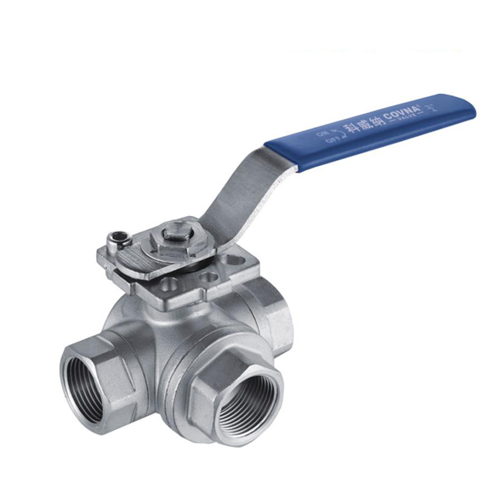 316 Stainless Steel 3 Way Ball Valves with locking handle