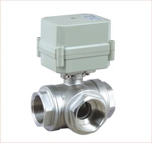 COVNA HK63-S-T 3 Way Stainless Steel Electric Ball Valve