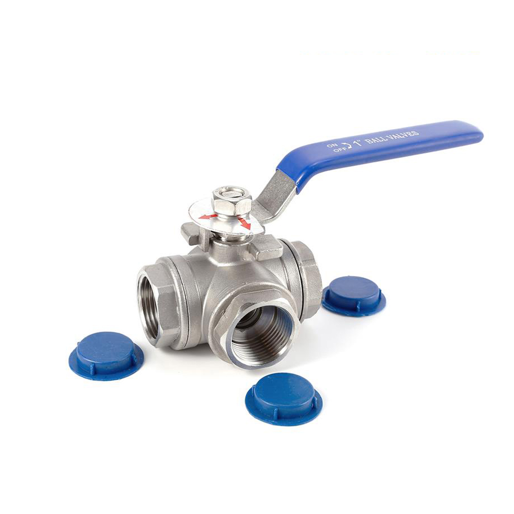 316 Stainless Steel 3 Way Ball Valves with locking handle