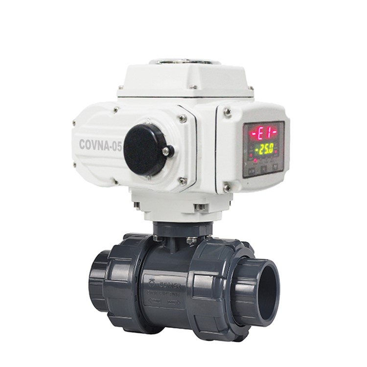 HK60-Q-P 2 Way Intelligence Type True Union PVC Electric Ball Valve