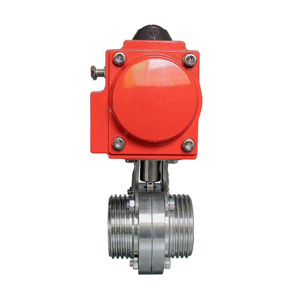 Female Thread Stainless Steel Pneumatic Sanitary Butterfly Valve