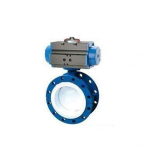 HK59-D-CF PTFE Fluorine Flanged Pneumatic Butterfly Valve