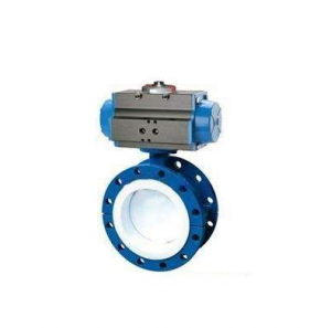 HK59-D-CF PTFE Fluorine Flanged Pneumatic Butterfly Valve